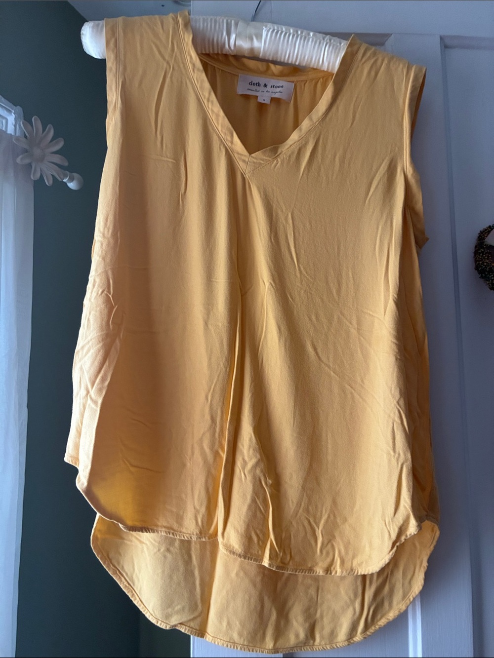 Anthropologie  Bright Yellow V-Neck Sleeveless Tank